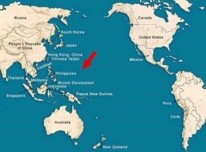 Saipan Island arrowed on map