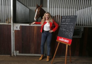 Carol Vorderman unveils a winning formula for choosing a horse to back at this year's Grand National for Ladbrokes, . Photo credit : Jim Ross/PA Wire