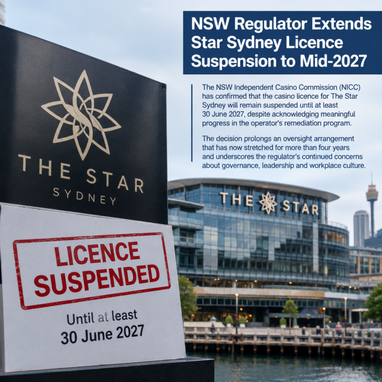NSW Regulator Extends Star Sydney Licence Suspension to Mid-2027